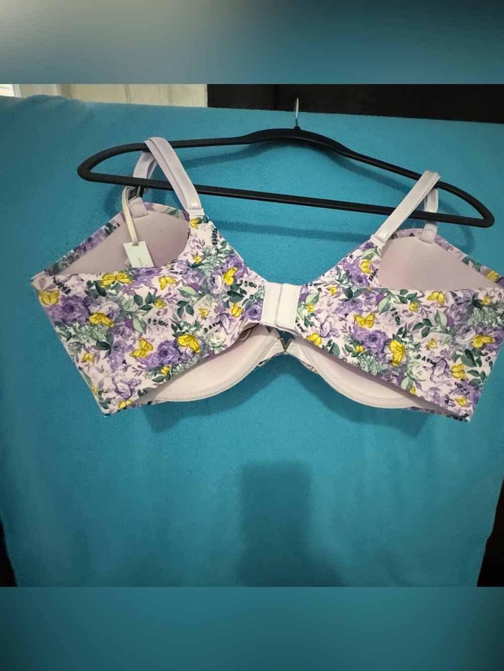 Victoria's Secret Floral Underwire Push-Up Bra - Purple & Yellow - Picture 3 of 5